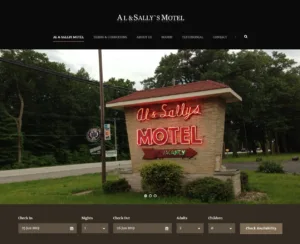 AlSallysMotel.com – strona internetowa (projekt Media Express) AlSallysMotel.com – strona motelu Al & Sally's Motel, projekt Media Express Chicago
