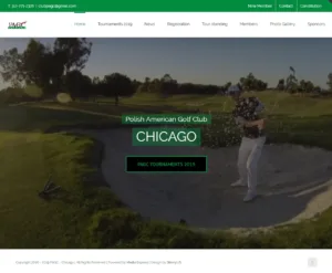 PagcGolf.com – strona internetowa (projekt Media Express) PagcGolf.com – strona Polish American Golf Club Chicago (PAGC), projekt Media Express Chicago