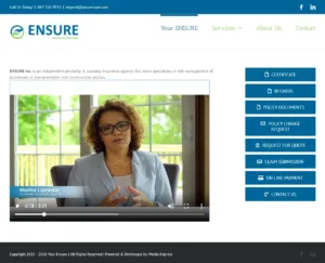 YourEnsure.com – strona internetowa (projekt Media Express) YourEnsure.com – strona agencji ubezpieczeniowej YourEnsure, projekt Media Express Chicago