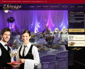 ZhivagoChicago.com – strona internetowa (projekt Media Express) ZhivagoChicago.com – strona restauracji i sali bankietowej Zhivago, projekt Media Express Chicago